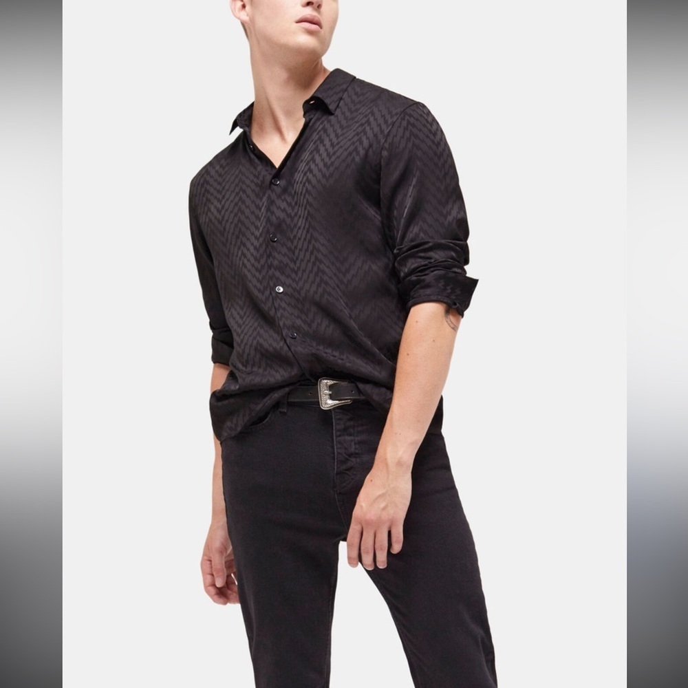 The Kooples Black Jacquard Shirt, size small